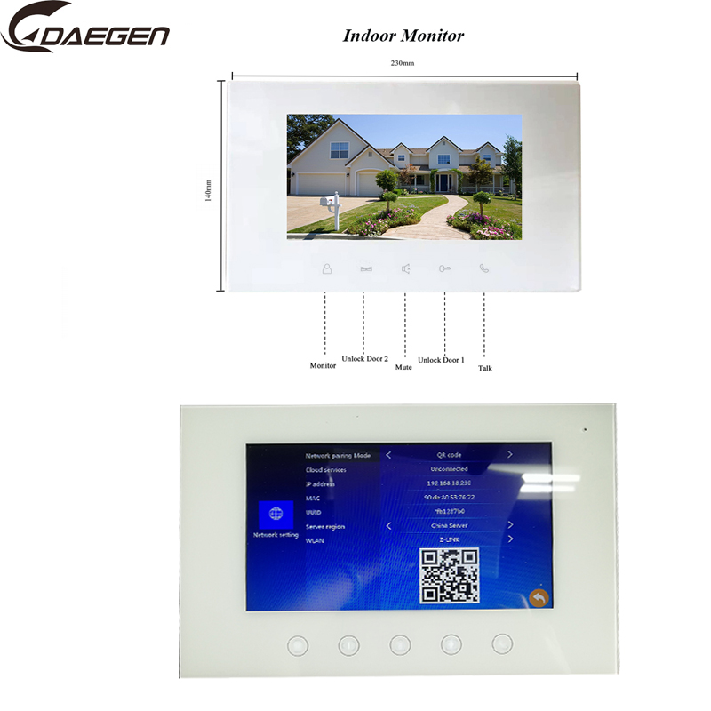 2 Wires Video Doorbell High Pixels Indoor Unit Support Wifi Tuya App Connection