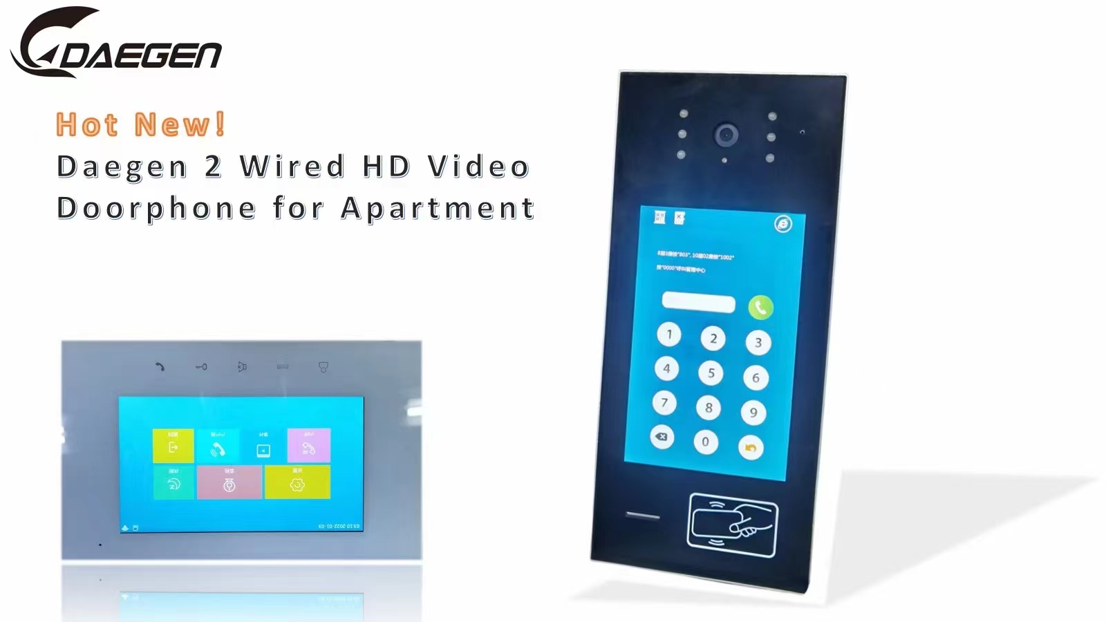 Ｎew Arrival-2 Wires HD Video Door Panel with Touch-screen Monitor