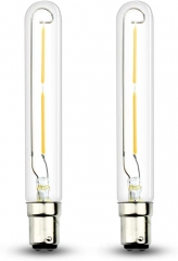 Bonlux 2W Dimmable LED T6.5 Tubular Filament Bulb - BA15D Double Contact Bayonet Base Appliance LED Lights 20W Incandescent Equivalent for Exit Sign Light Chandeliers 120V Warm White 2700K (3-Pack)