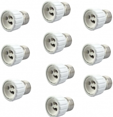 Bonlux E26 E27 to GU10 Adapter - Converts Your Pin Base Fixture (E26 E27) to Standard Screw-in Bulb Socket (10, E26/E27 - GU10)(10 Pack)