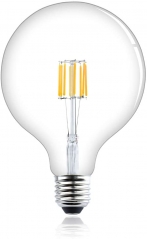 Bonlux 8W Dimmable E27 Culot G125 Globe Ampoule LED à Filament Verre ES Edison Vis Base Ampoule Vintage 800 Lumen Equivalent 75W Ampoule Halogène(Blanc Froid 6000K)(1 pack)