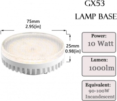 Bonlux GX53 9W LED Bulb, GX53 9W Cool White 6000K, 9W CFL GX53 Under Cabinet Bulbs, Under Cupboard Lights, Replace 100W GX53 Halogen 18W CFL Bulbs,1000 Lumen Non-Dimmable (4-Pack)