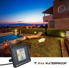 Bonlux LED RGB Floodlight Outdoor 50W Super Bright Dimmable Color Changing Garden Light with Remote Control, IP66 Waterproof LED Security Light with 12 Colors 4 Modes Ideal for Decoration, Festival