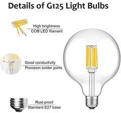 10W G125 E27 LED Vintage Light Bulb