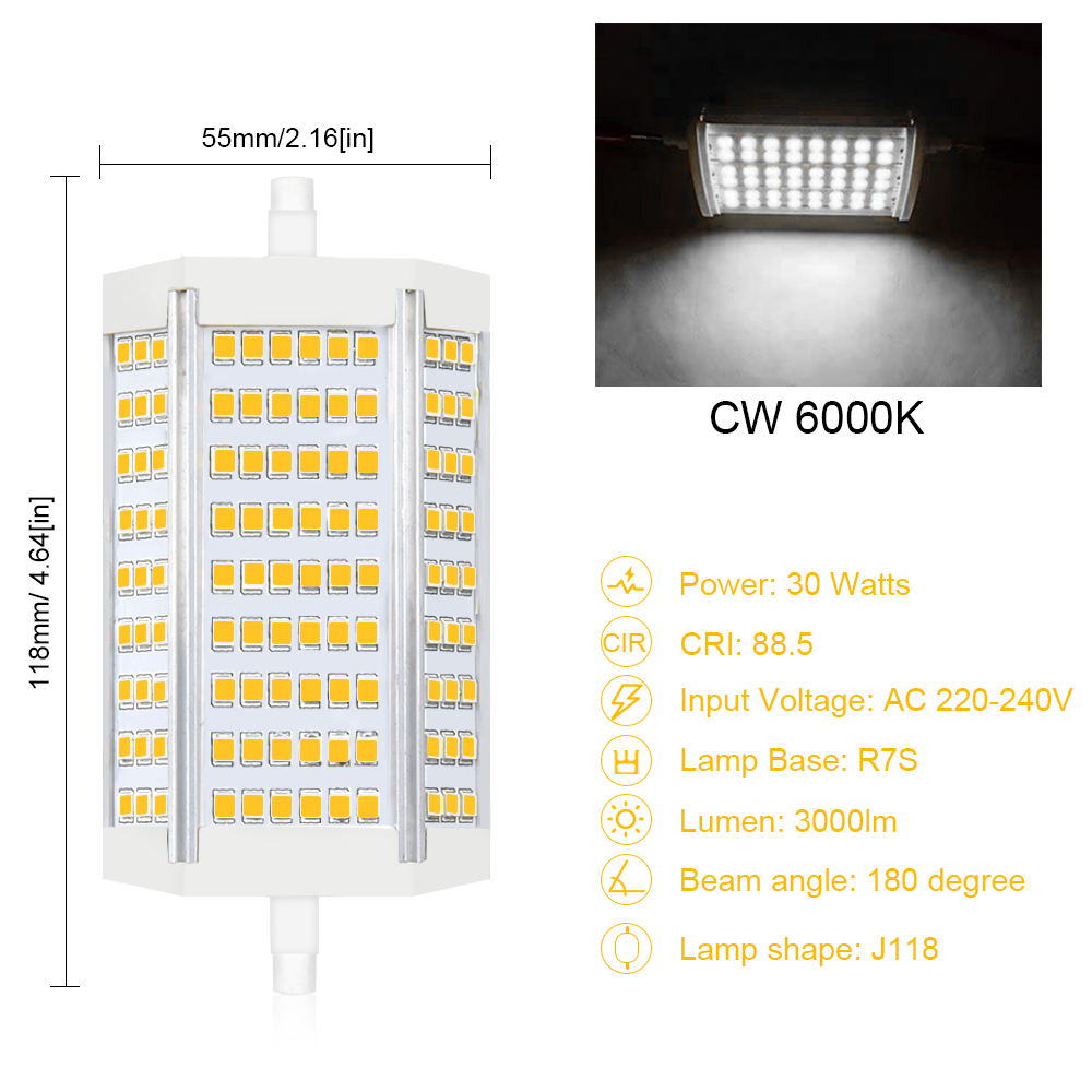 30W Dimmable R7s LED Light Bulb