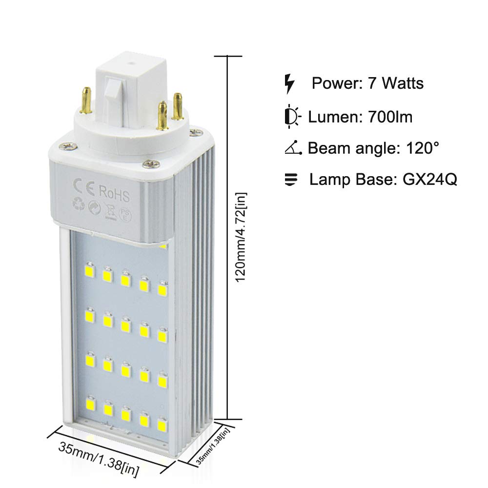 13W GX24Q/G24Q 4-Pin LED Lamp