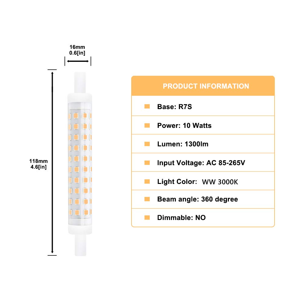 10W Non-dimmable R7s LED Light Bulb