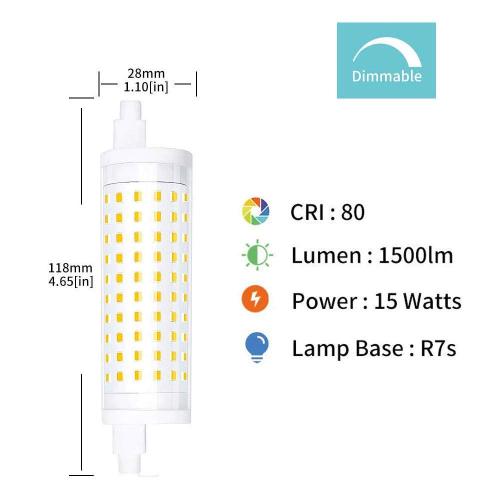 15W Dimmable R7S LED Light Bulb