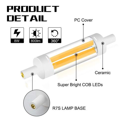 8W R7S Non-Dimmable LED Light Bulb