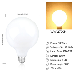 10W G125 E26/E27 LED Vintage Light Bulbs