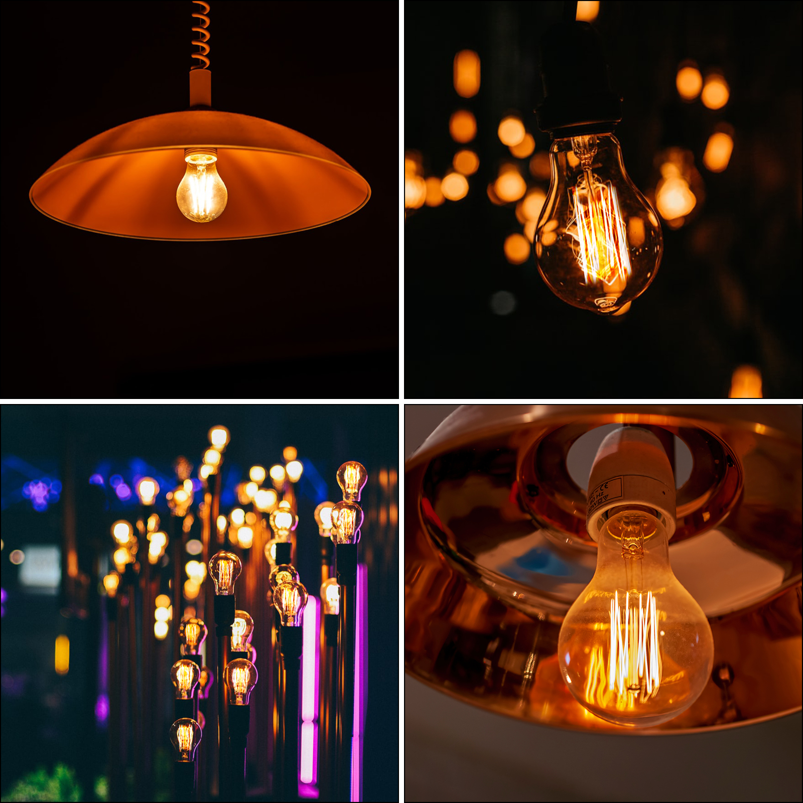 8W A60 E27 LED Vintage Light Bulbs