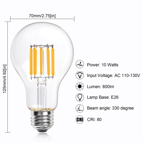 10W A70 E26 LED Vintage Light Bulb