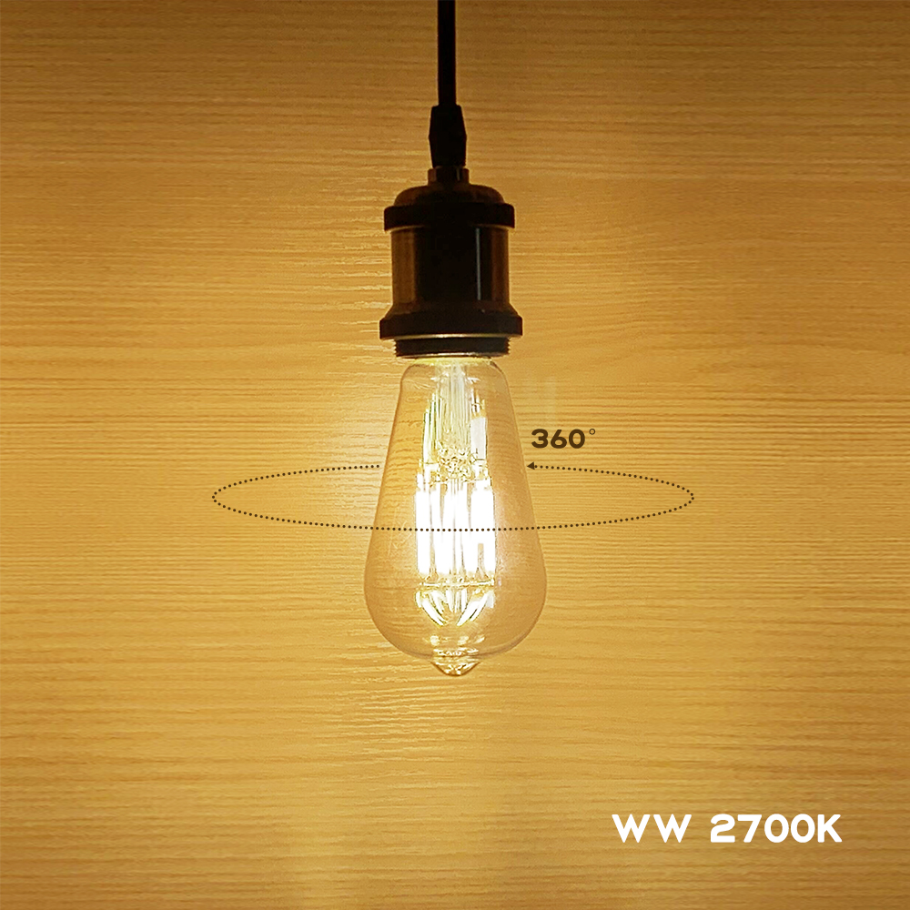 8W ST64 E27 LED Vintage Light Bulb