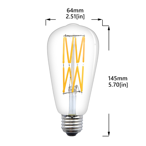 12W ST64 E26/E27 LED Vintage Light Bulb