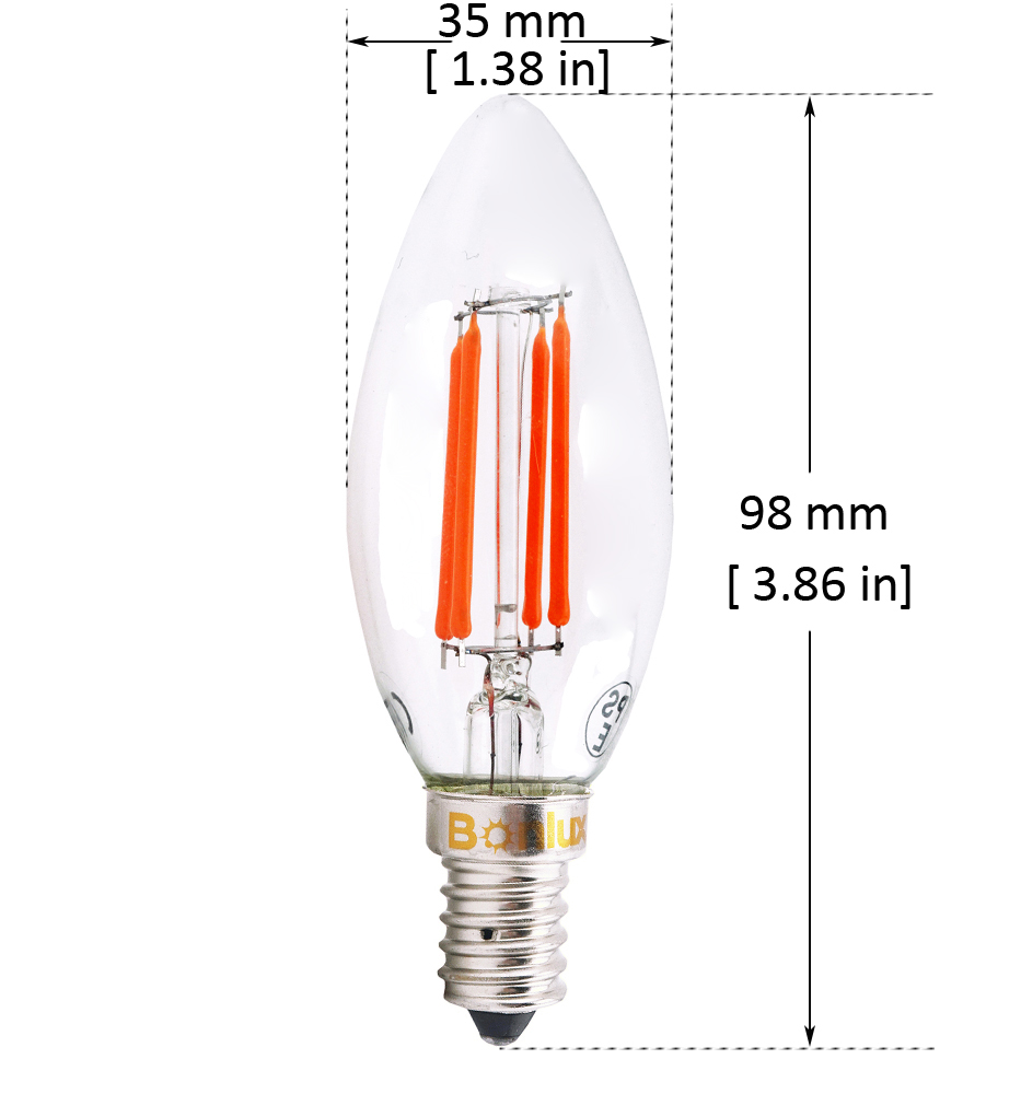 4W C35 E14 LED Red Vintage Light Bulb