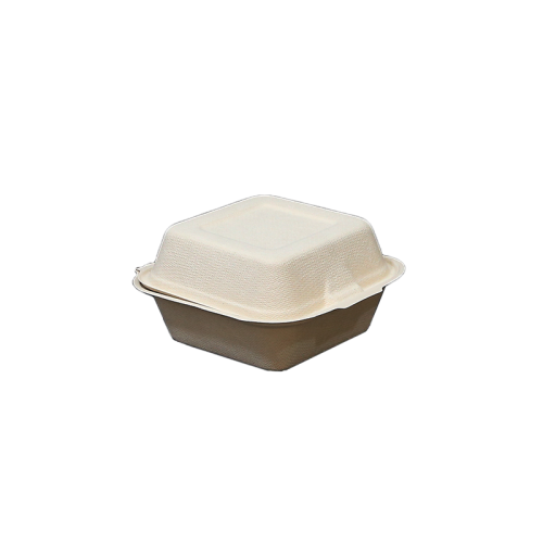 6 Inch Square Clamshell Pulp Food Container