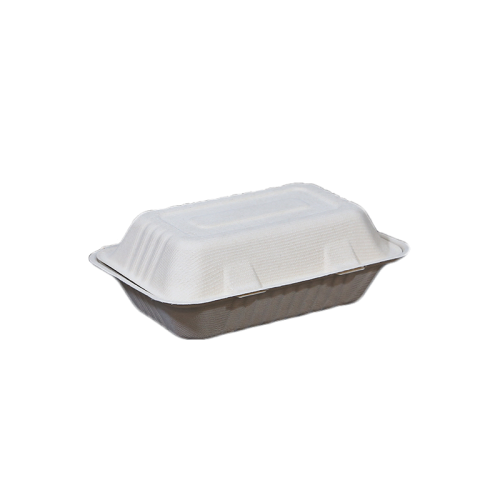 9"x6" Rectangular Clamshell Pulp Food Container