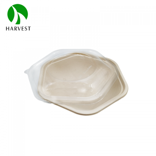 8 inch 32oz/1000ml Hexagonal Pulp Food Box