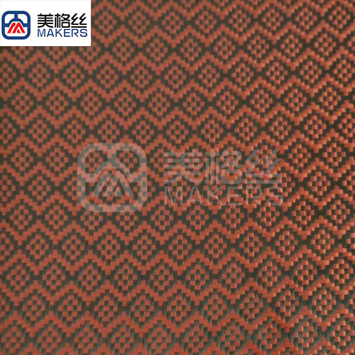 3k 240g floral pattern jacquard carbon fiber fabric in orange
