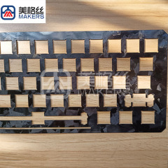 Custimozed glossy 3K 200gsm forged carbon fiber parts finished keyboard