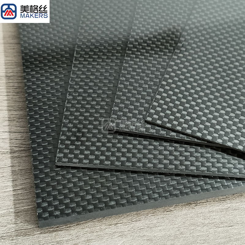 custom glossy finished plain weave carbon fiber sheet/plate 2mm thick