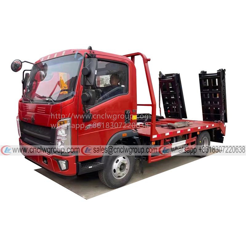 Sinotruk HOWO 4x2 5 Ton Winch Self Loader Self Loading Low Flat Bed