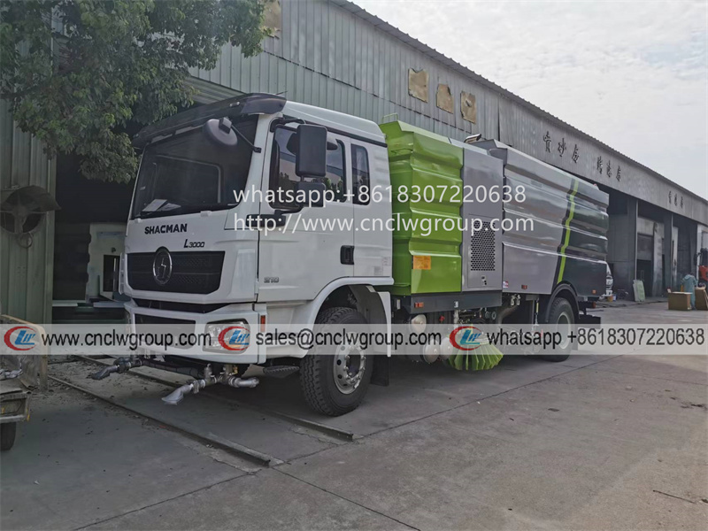 SHACMAN L3000 RHD 6W washing road sweeper water sprinkler street cleaning sweeping truck