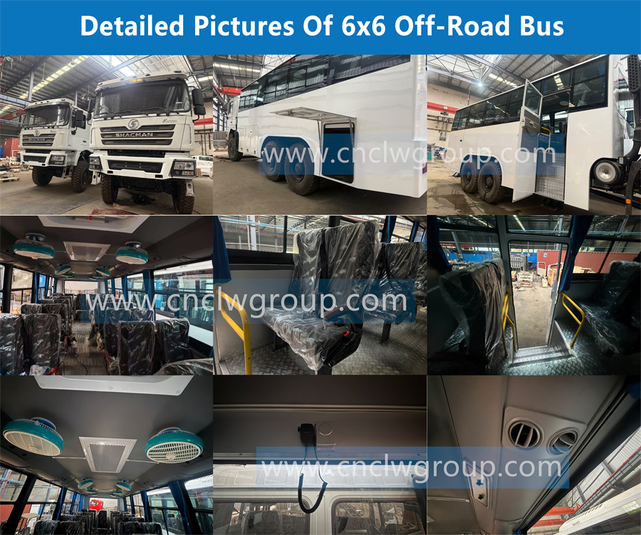 detailed pictures of SHACMAN F3000 6x6 29 seats Bus Off-road passenger van truck