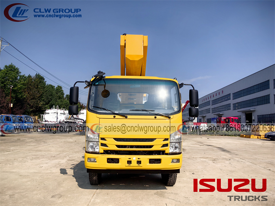 Isuzu frr 45m telescopic aerial truck mounted boom man lift platform bucket