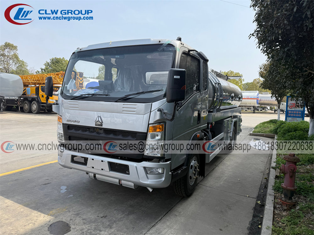 HOWO Cummins 141hp 10m3 aluminum fuel tanker refilling dispenser truck
