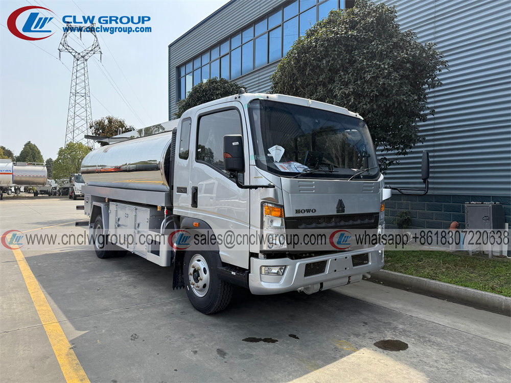 HOWO Cummins 141hp 10m3 aluminum fuel tanker refilling dispenser truck