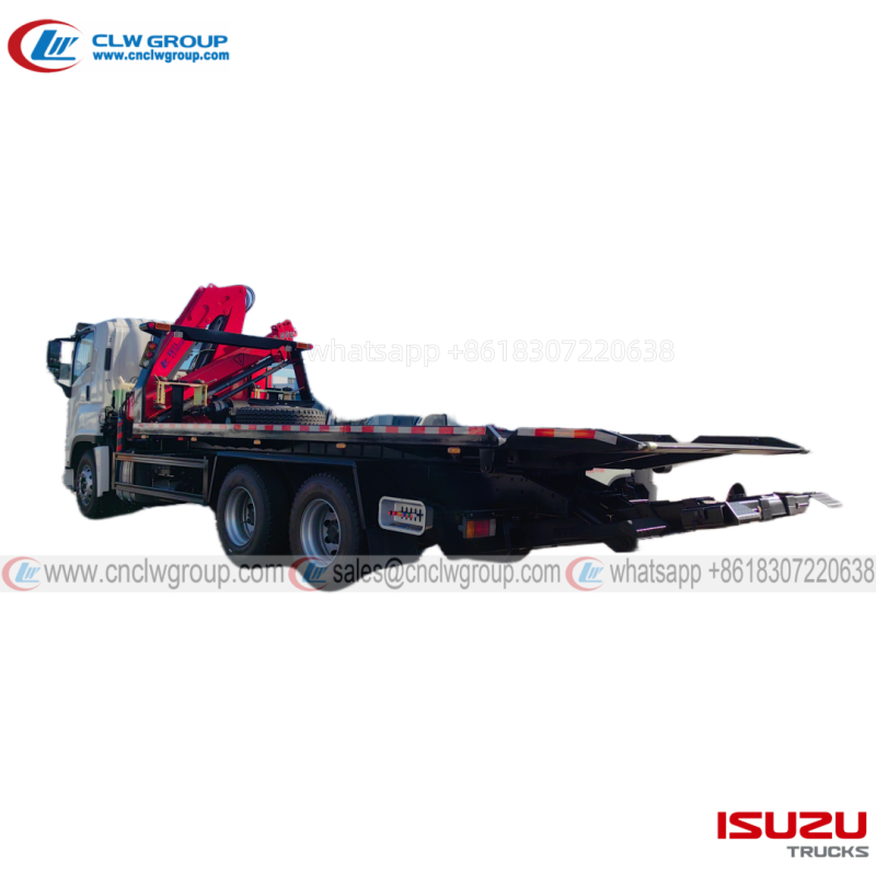ISUZU GIGA 20 ton wrecker tow truck mounted 6.3 8 10 ton knuckle crane