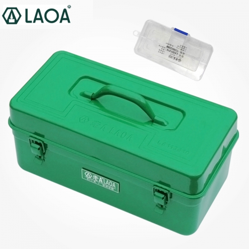LAOA Thicken Hardware Tool Box Large Capacity Iron Toolkit Tools Storage Case With Inner Layers