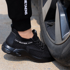 GUYISA casual black low cut pu outsole work safety shoes for men