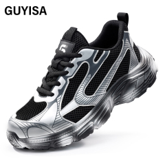 GUYISA Sports series European standard steel toe cap anti-smashing anti-puncture rubber and plastic sole labor protection shoes
