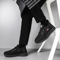 GUYISA Black new sports series sandwich mesh chef shoes