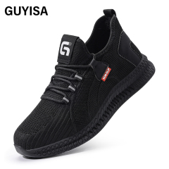 GUYISA Black new sports series sandwich mesh chef shoes