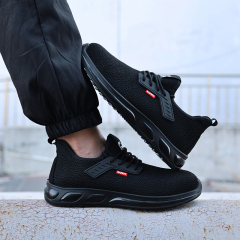 GUYISA New black sports series anti - impact European standard steel toe cap Kevlar sole labor protection shoes