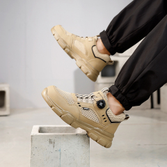 GUYISA Workwear series khaki summer style European standard steel toe cap labor protection shoes