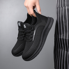 GUYISA Black new sports series solid MD sole anti-slip SRC chef shoes