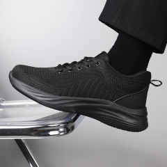 GUYISA Black casual series new super fiber rubber sole anti - slip SRC all - season chef shoes