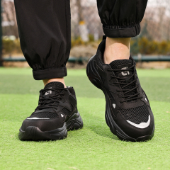 GUYISA New black casual series European standard steel toe cap Kevlar sole rubber - plastic sole anti - smashing anti - piercing safety shoes