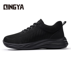 GUYISA Black casual series new super fiber rubber sole anti - slip SRC all - season chef shoes