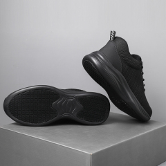 GUYISA Black casual series new super fiber rubber sole anti - slip SRC all - season chef shoes