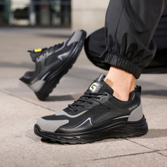 GUYISA Black new low - cut anti - smash anti - puncture European standard steel toe cap safety shoes