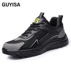 GUYISA Black new low - cut anti - smash anti - puncture European standard steel toe cap safety shoes