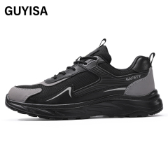 GUYISA Black new low - cut anti - smash anti - puncture European standard steel toe cap safety shoes
