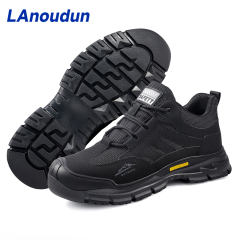 GUYISA All - season black hiking series anti - smash anti - puncture European standard steel toe cap safety shoes