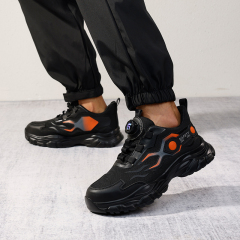 GUYISA Orange new sports sandwich mesh anti - smash anti - puncture Kevlar sole safety shoes