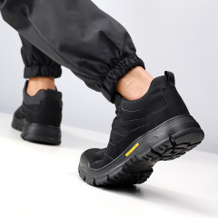 GUYISA All - season black hiking series anti - smash anti - puncture European standard steel toe cap safety shoes